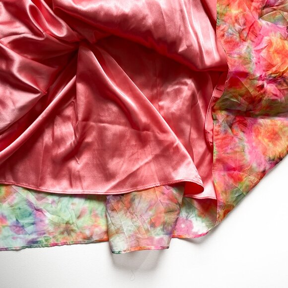 Ramy Brook Sierra Crinkled Strapless Maxi Gown Pink Multi Size 12 NEW NWT - Picture 6 of 12